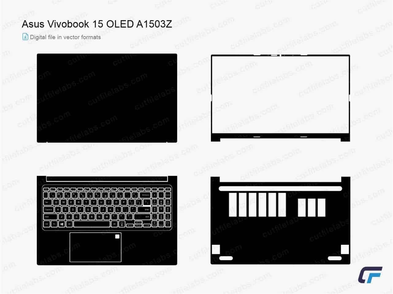 Asus VivoBook 15 OLED A1503Z 2022 Cut File Template CutFileLabs