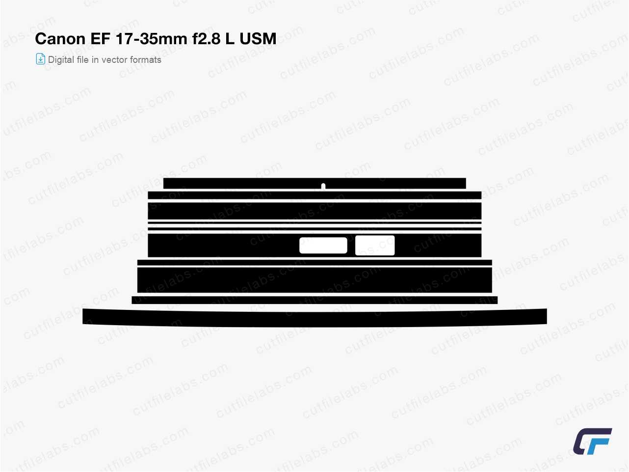 Canon EF 17-35mm f2.8 L USM (2014) Cut File Template