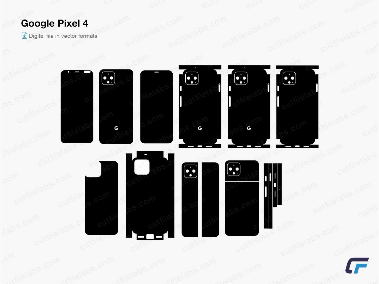 Google Pixel 4 (2019) Cut File Template