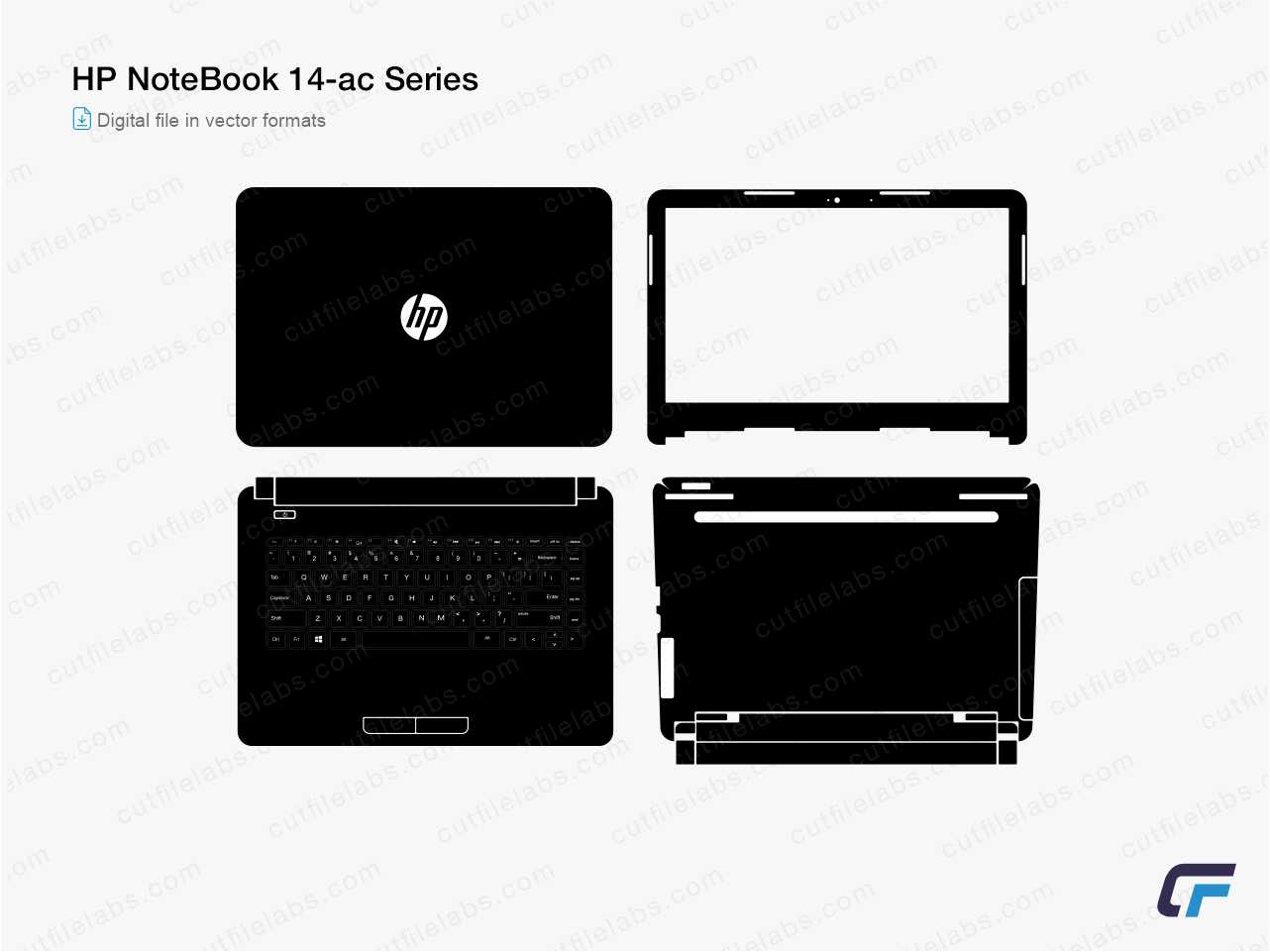 HP NoteBook 14-ac Series (2016) Cut File Template