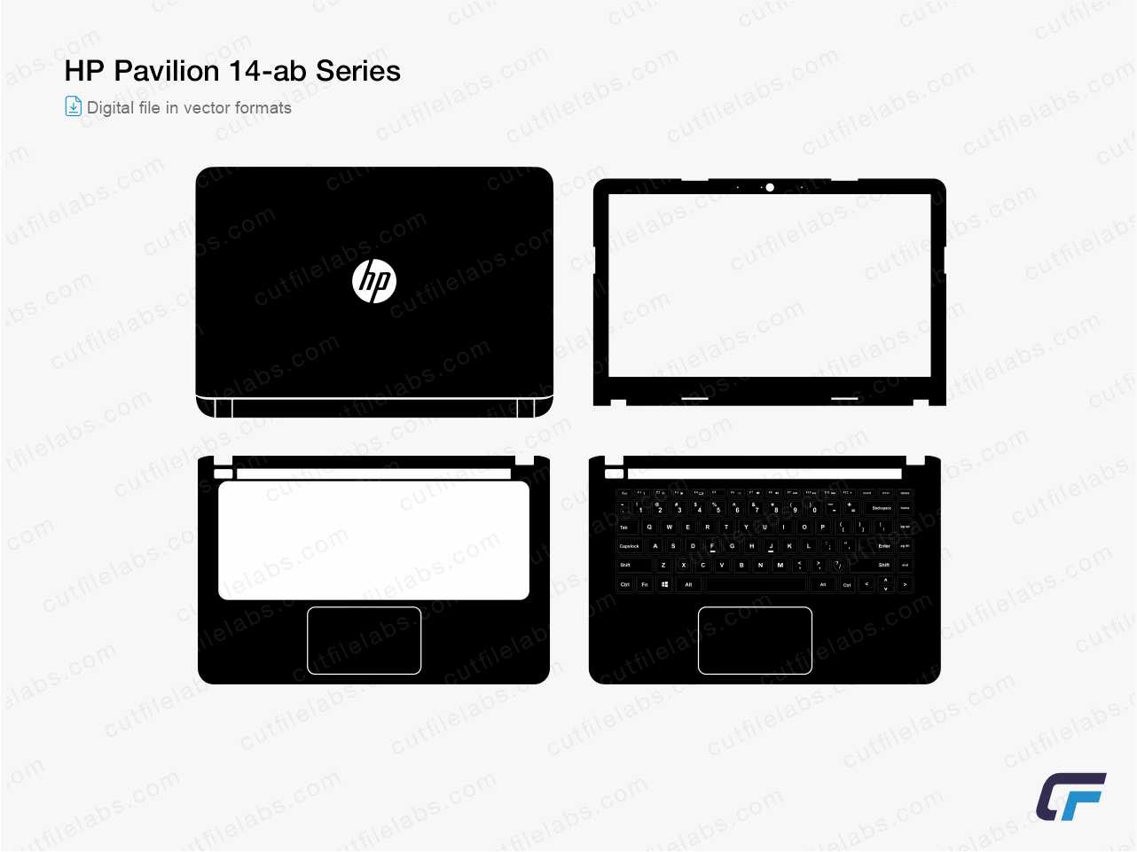 HP Pavilion 14-ab Series Cut File Template