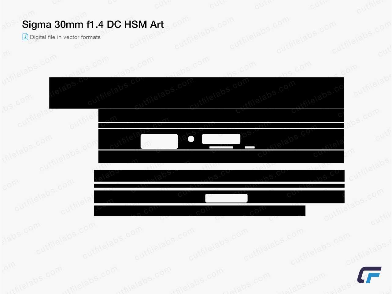 Sigma 30mm f1.4 DC HSM Art (2013) Cut File Template