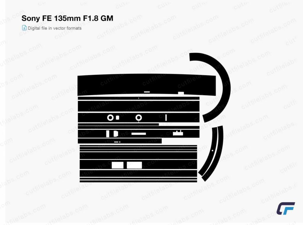 Sony FE 135mm F1.8 GM (2019) Cut File Template