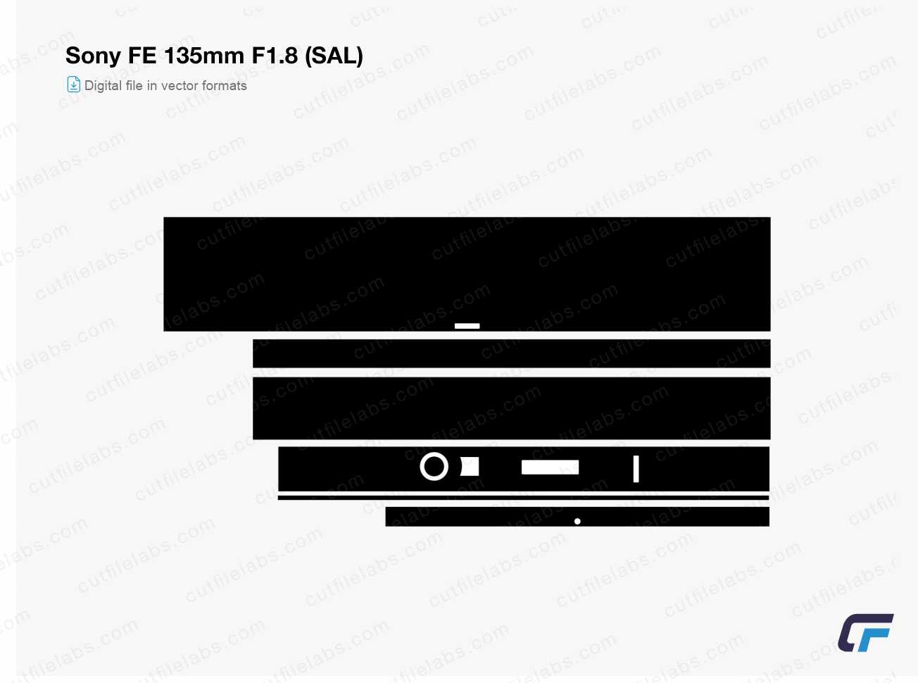 Sony FE 135mm F1.8 (SAL) Cut File Template