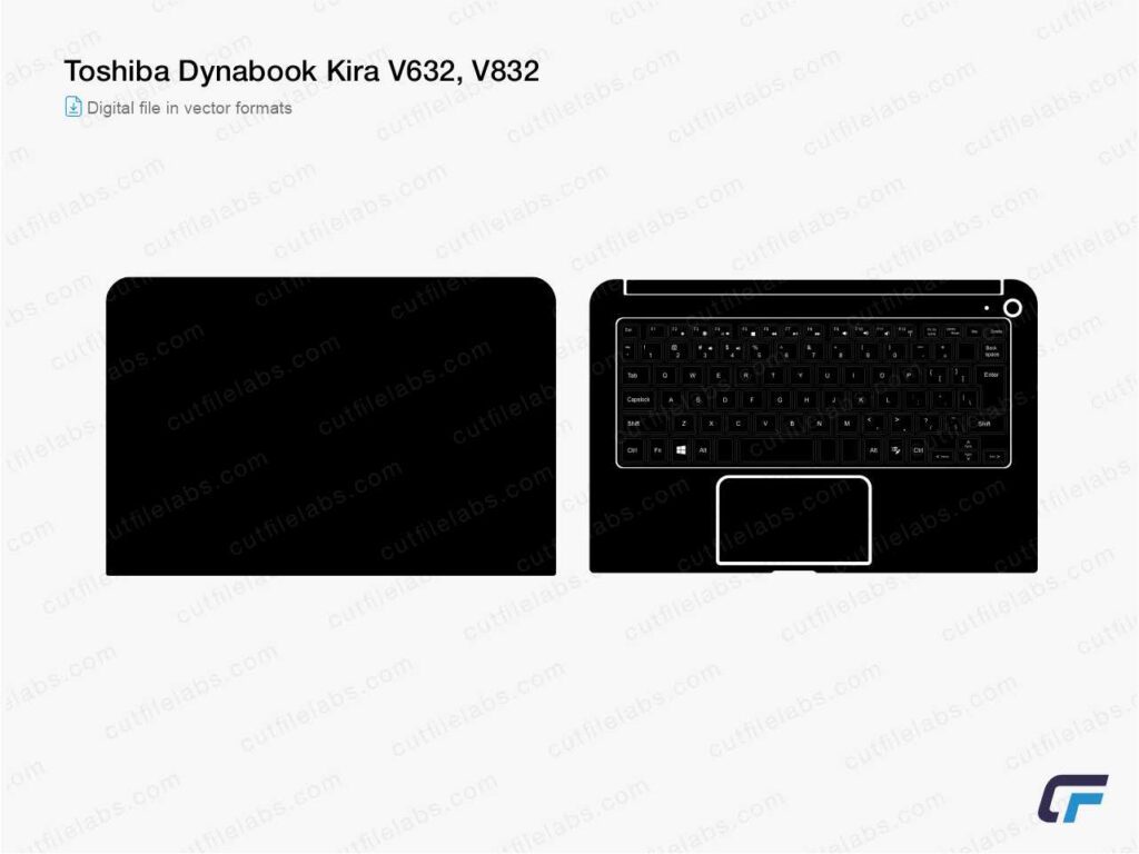 Toshiba Dynabook Kira V632, V832 Cut File Template