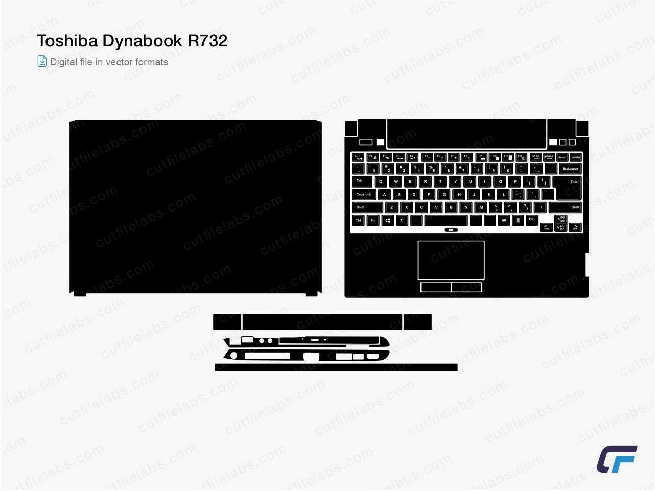 Toshiba Dynabook R732 Cut File Template