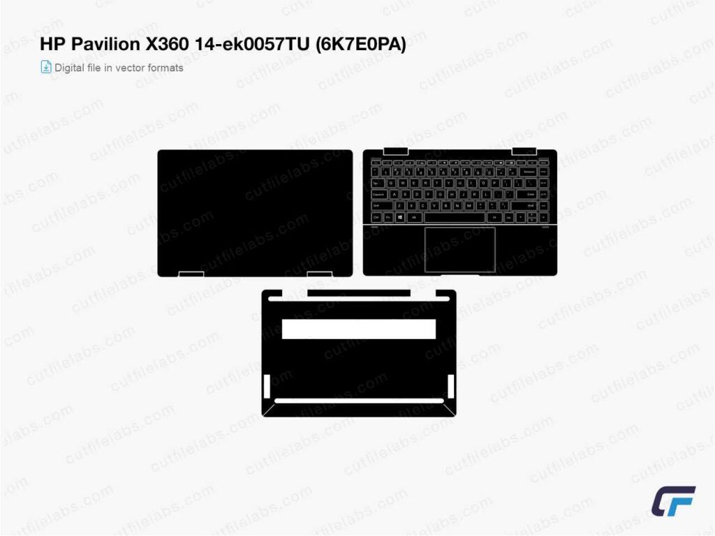 HP Pavilion X360 14-ek0057TU (6K7E0PA) Cut File Template