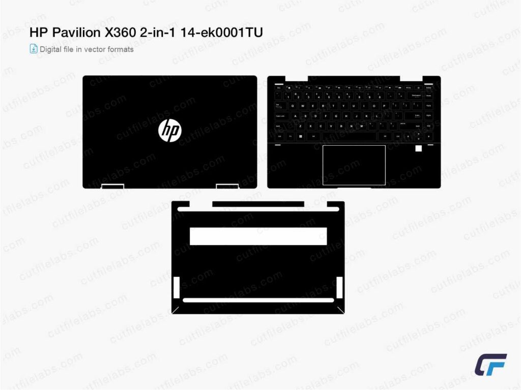 HP Pavilion X360 2-in-1 14-ek0001TU Cut File Template
