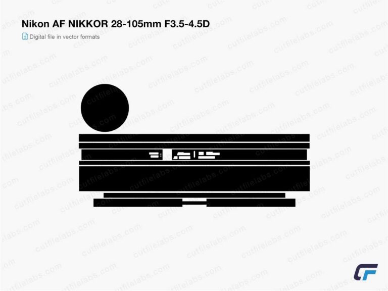 Nikon AF NIKKOR 28-105mm F3.5-4.5D (2012) Cut File Template