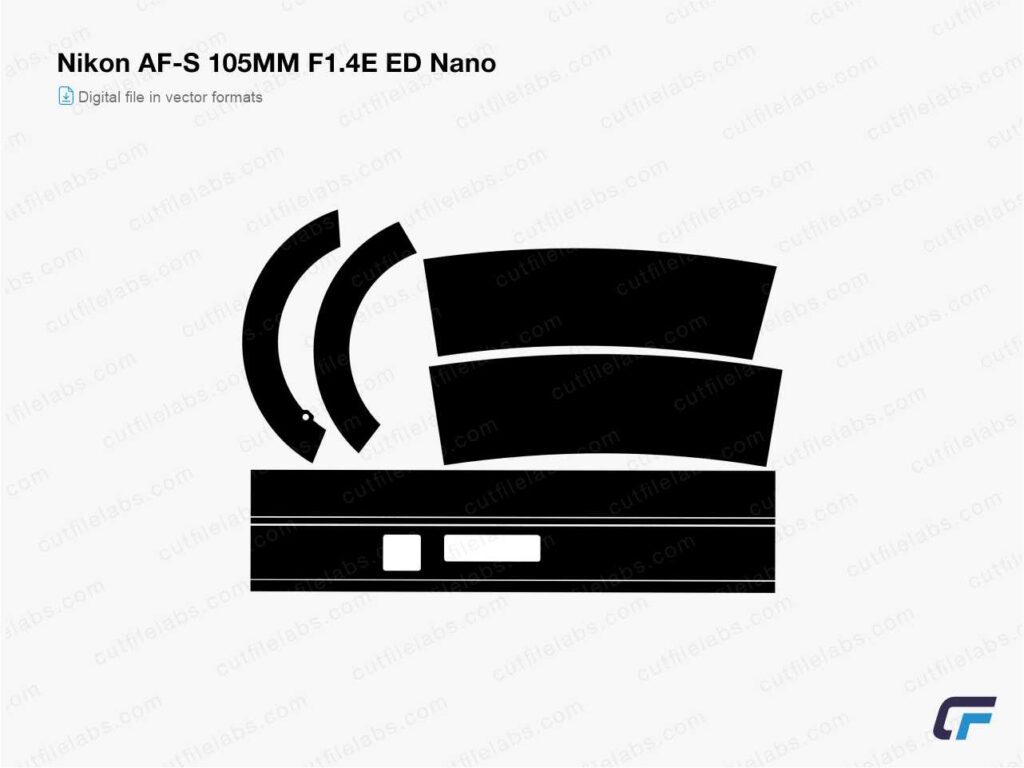Nikon AF-S 105MM F1.4E ED Nano (2016) Cut File Template