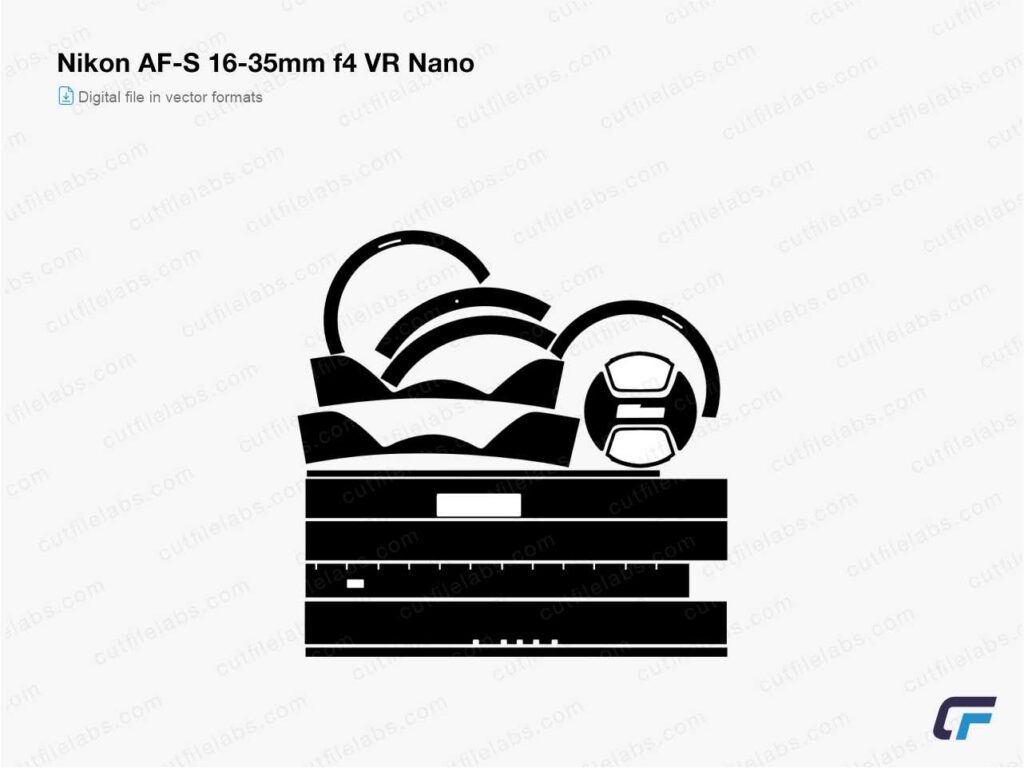Nikon AF-S 16-35mm f4 VR Nano (2010) Cut File Template