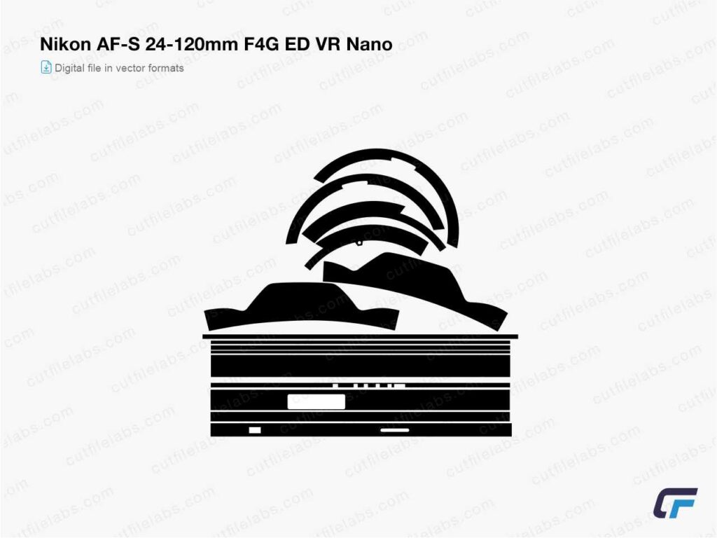 Nikon AF-S 24-120mm F4G ED VR Nano (2010) Cut File Template