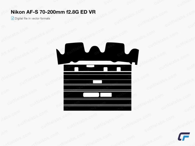 Nikon AF-S 70-200mm f2.8G ED VR (2002) Cut File Template