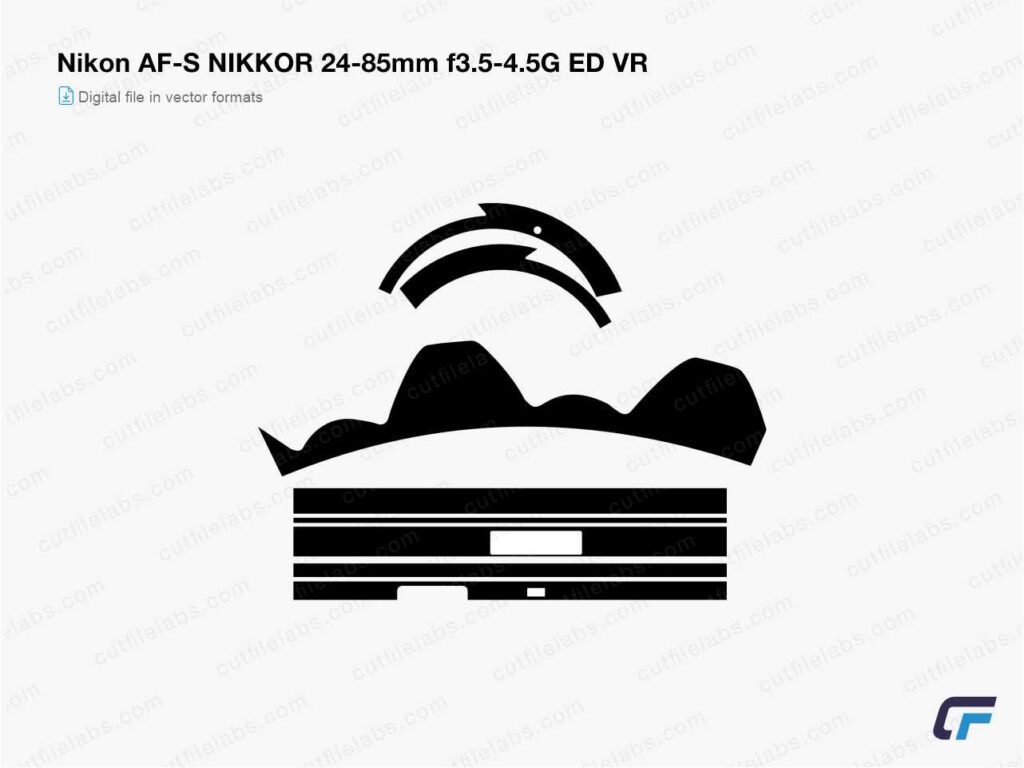 Nikon AF-S NIKKOR 24-85mm f3.5-4.5G ED VR Cut File Template