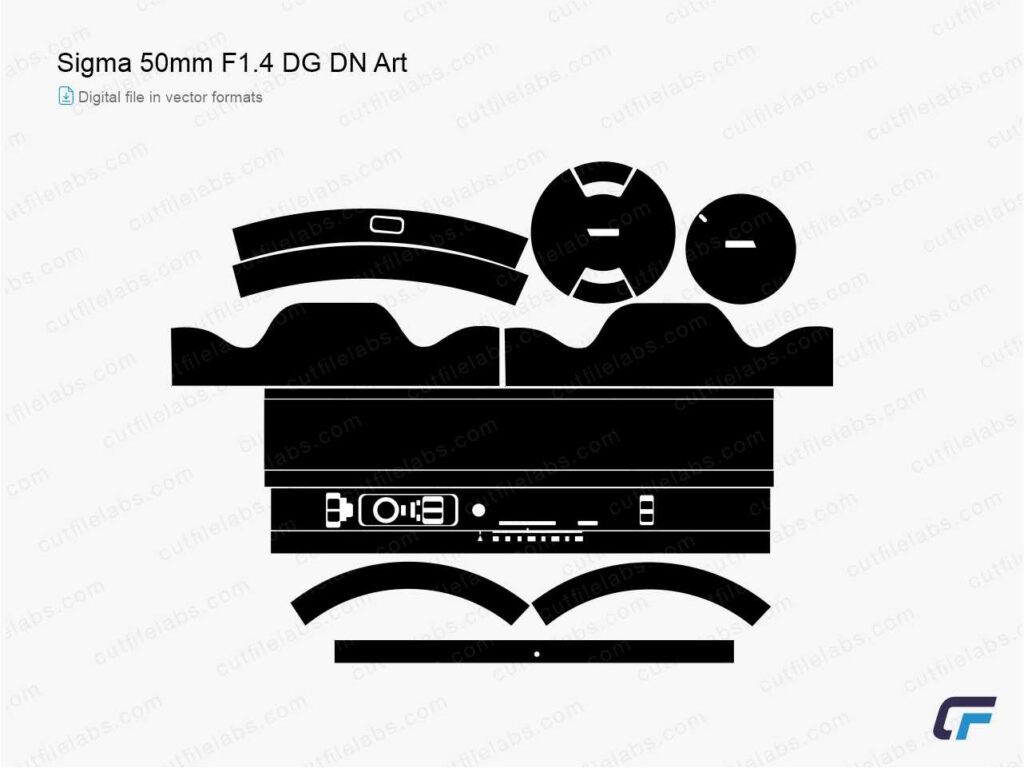 Sigma 50mm F1.4 DG DN Art Cut File Template