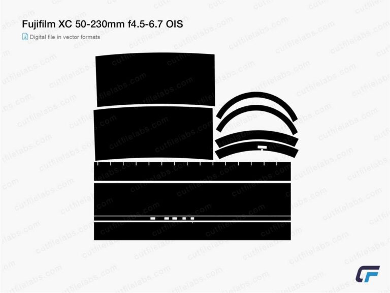 Fujifilm XC 50-230mm f4.5-6.7 OIS (2015) Cut File Template