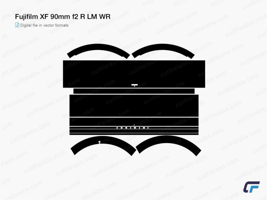 Fujifilm XF 90mm f2 R LM WR Cut File Template