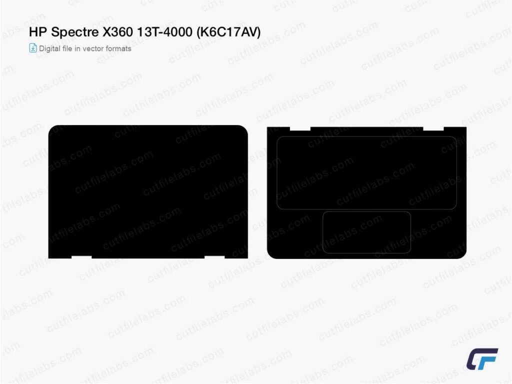 HP Spectre X360 13T-4000 (K6C17AV) (2017) Cut File Template