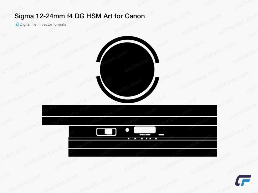 Sigma 12-24mm f4 DG HSM Art for Canon (2015) Cut File Template