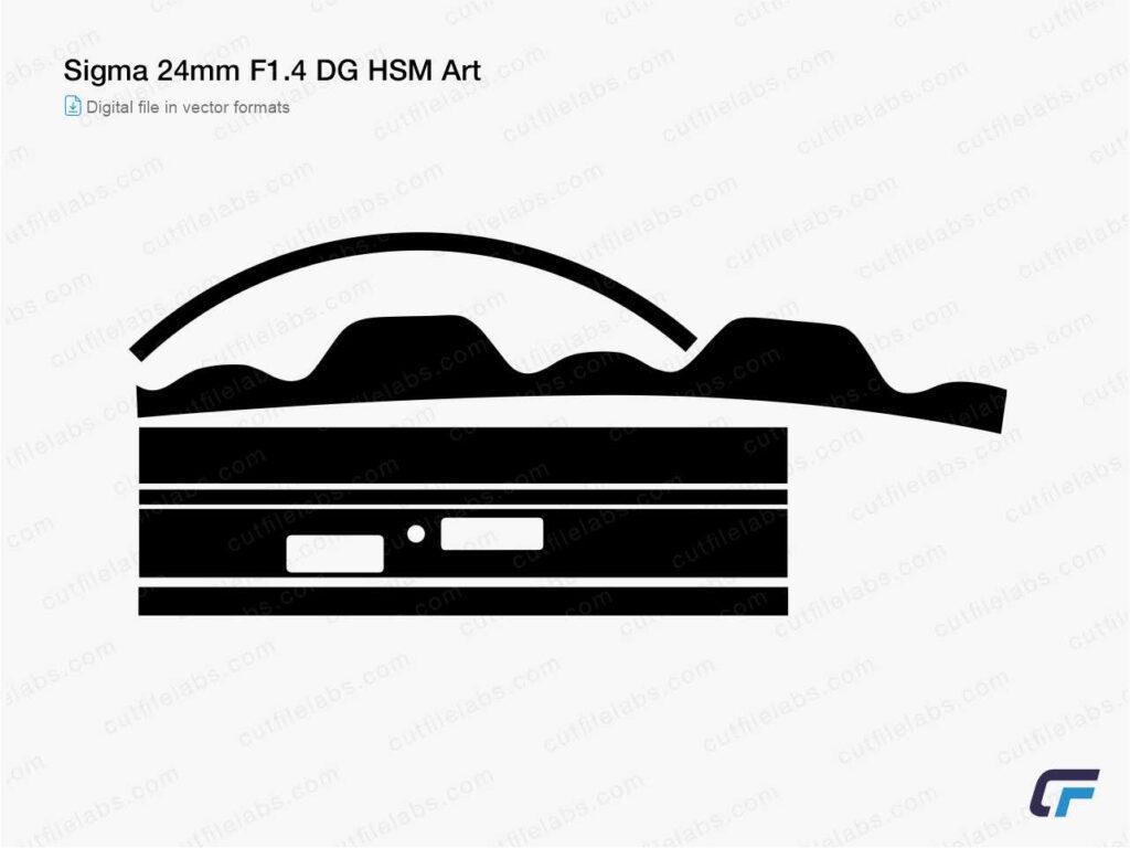 Sigma 24mm F1.4 DG HSM Art (2015) Cut File Template