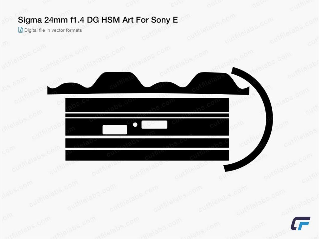 Sigma 24mm f1.4 DG HSM Art For Sony E (2015) Cut File Template