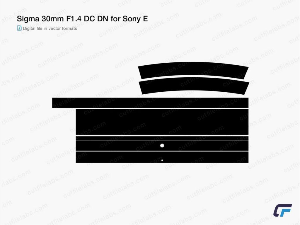 Sigma 30mm F1.4 DC DN for Sony E (2016) Cut File Template