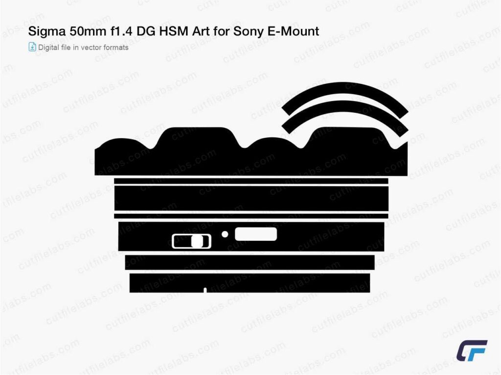 Sigma 50mm f1.4 DG HSM Art for Sony E-Mount Cut File Template