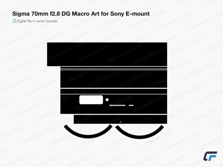 Sigma 70mm f2.8 DG Macro Art for Sony E-mount (2019) Cut File Template