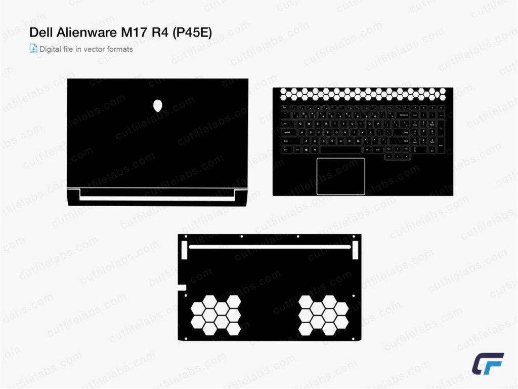 Dell Alienware M17 R4 (P45E) (2017) Cut File Template