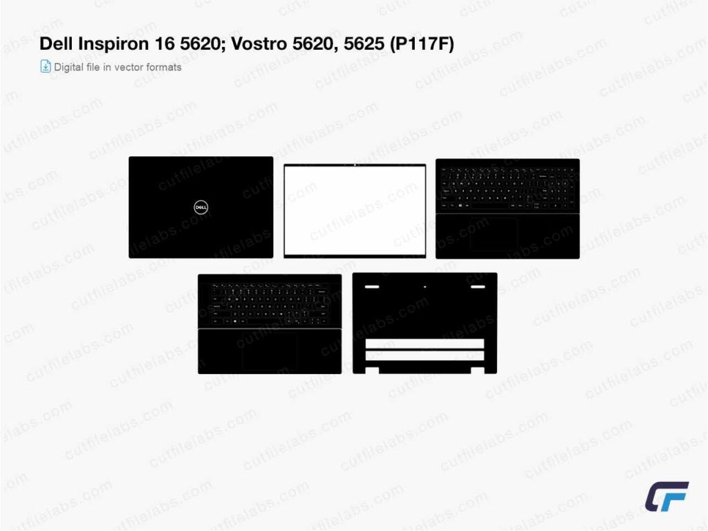 Dell Inspiron 16 5620; Vostro 5620, 5625 (P117F) Cut File Template