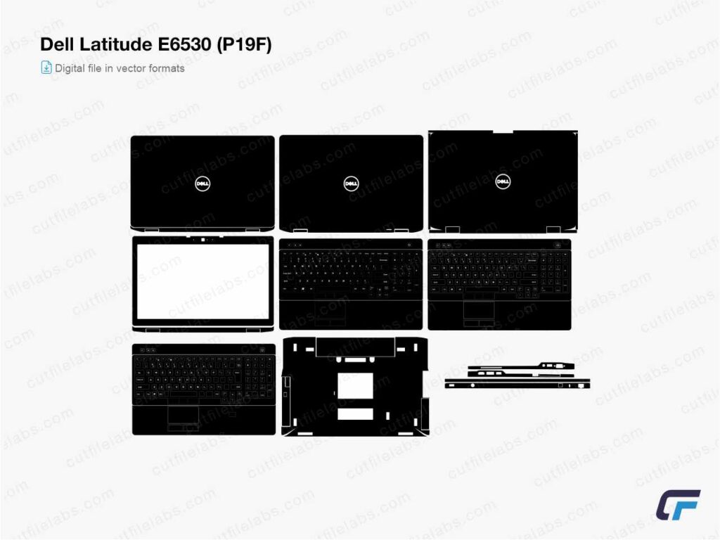 Dell Latitude E6530 (P19F) Cut File Template