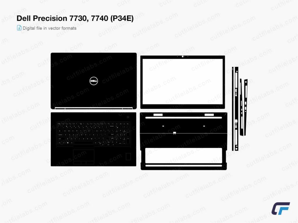Dell Precision 7730, 7740 (P34E) Cut File Template
