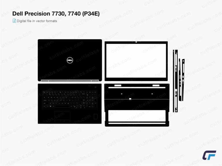Dell Precision 7730, 7740 (P34E) (2019) Cut File Template