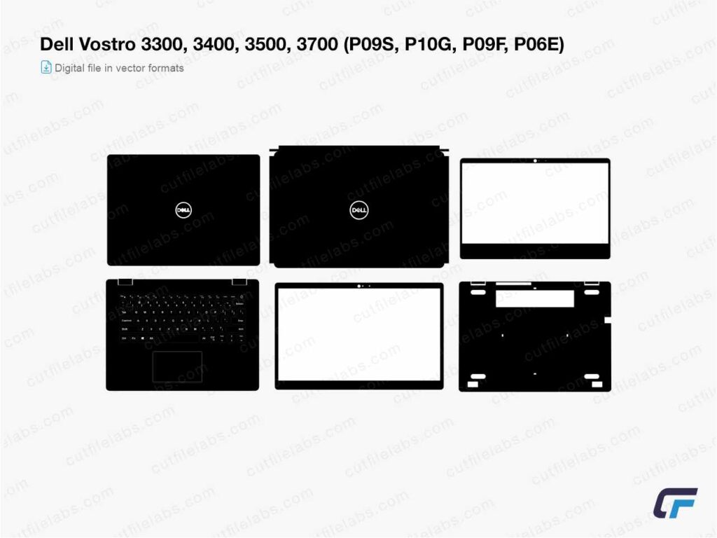 Dell Vostro 3300, 3400, 3500, 3700 (P09S, P10G, P09F, P06E) Cut File Template