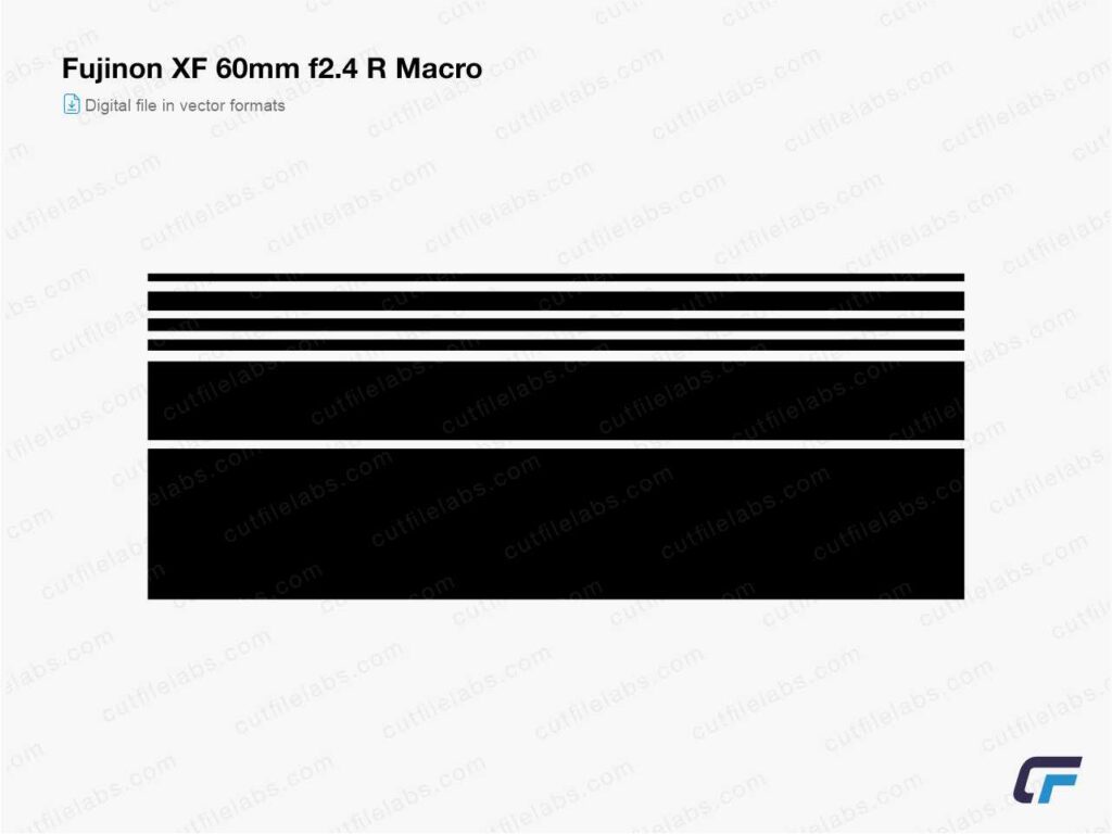 Fujifilm Fujinon XF 60mm f2.4 R Macro (2012) Cut File Template