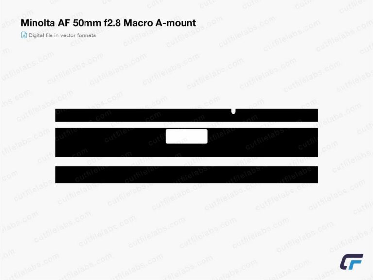 Minolta AF 50mm f2.8 Macro A-mount Cut File Template