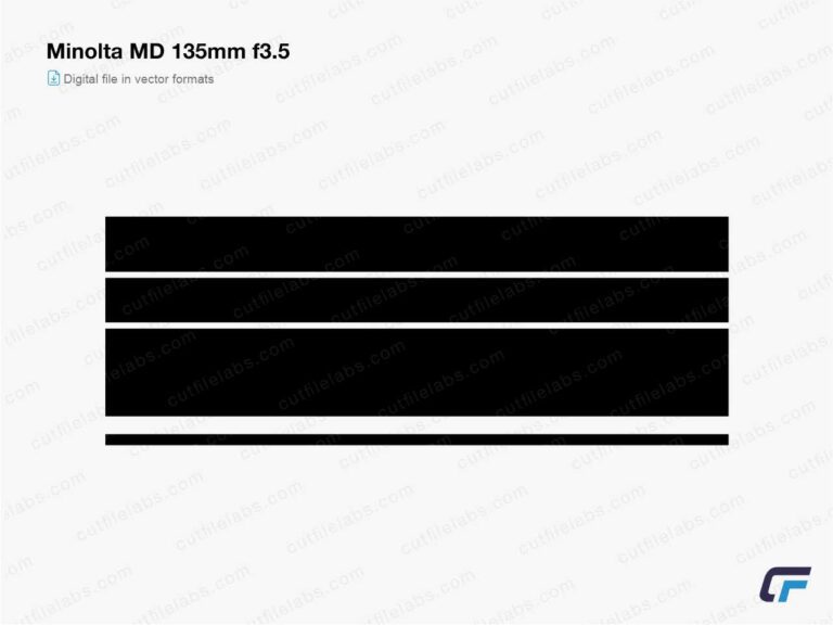 Minolta MD 135mm f3.5 (2017) Cut File Template