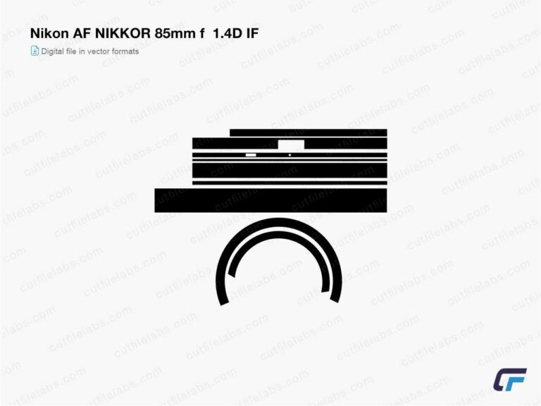 Nikon AF Nikkor 85mm f 1.4D IF (2009) Cut File Template