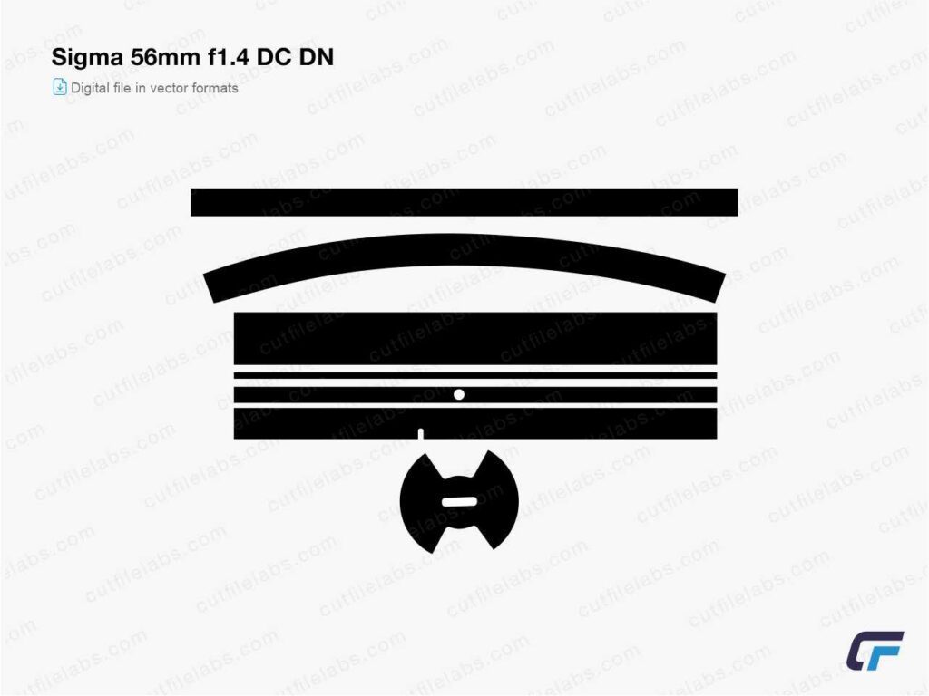 Sigma 56mm f1.4 DC DN Cut File Template