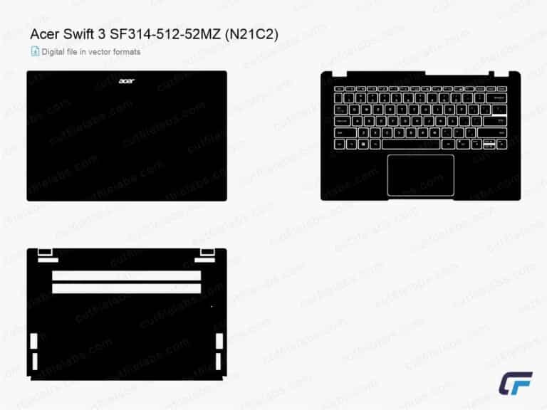 Acer Swift 3 SF314-512-52MZ (N21C2) (2022) Cut File Template