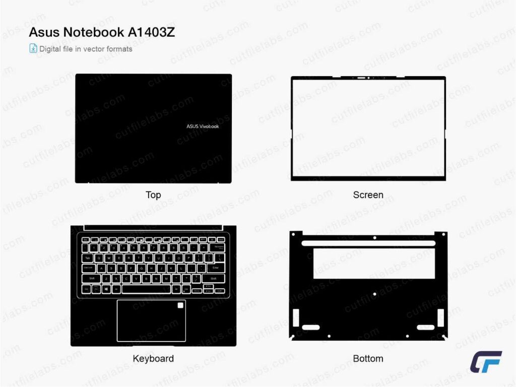 Asus Notebook A1403Z Cut File Template