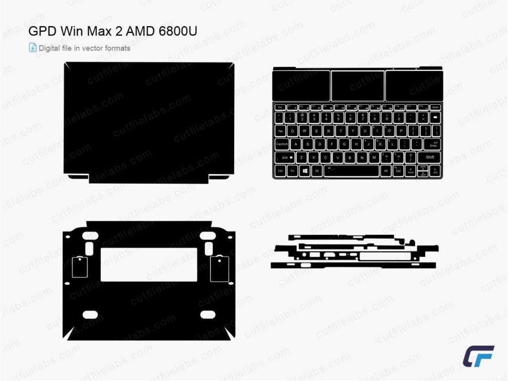 GPD Win Max 2 AMD 6800U (2022) Cut File Template