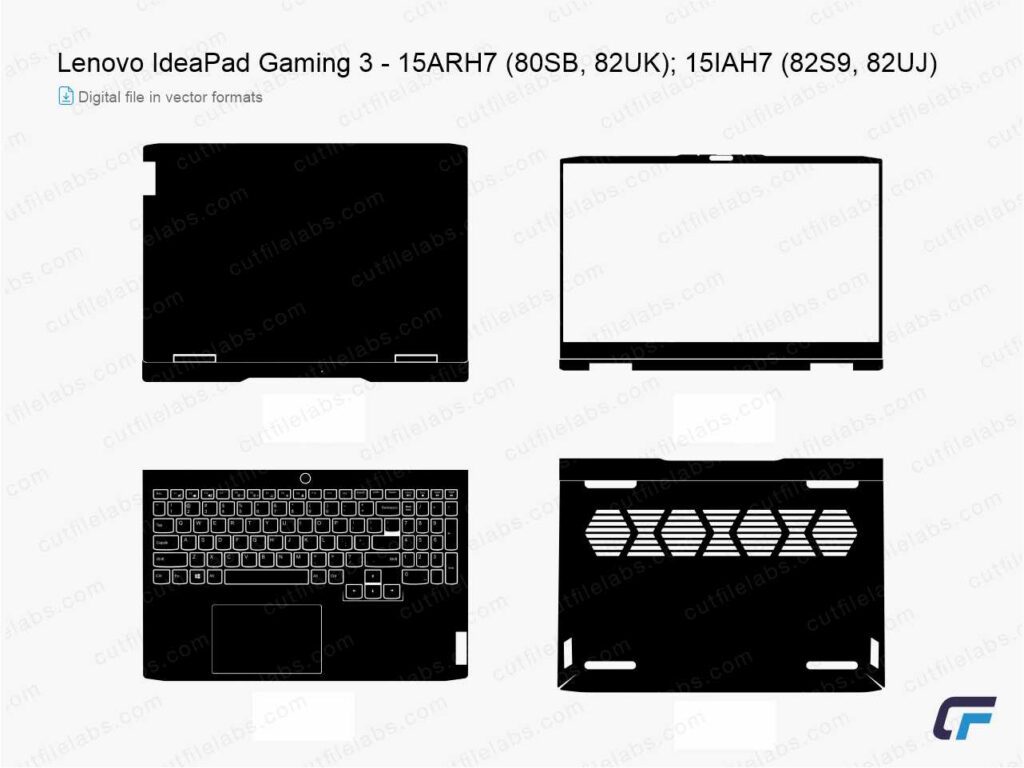Lenovo IdeaPad Gaming 3 – 15ARH7 (80SB, 82UK); 15IAH7 (82S9, 82UJ) Cut File Template