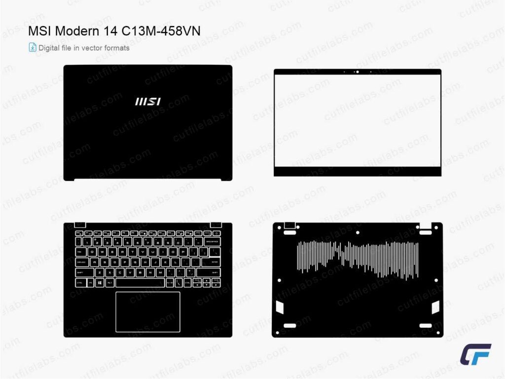 MSI Modern 14 C13M-458VN Cut File Template