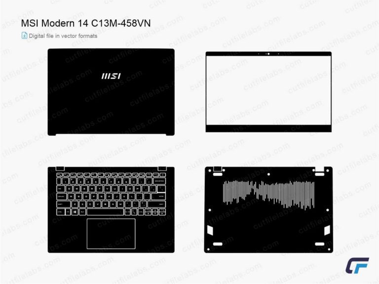MSI Modern 14 C13M-458VN (2023) Cut File Template