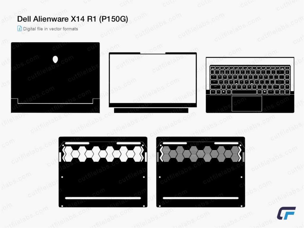 Dell Alienware X14 R1 (P150G) (2022) Cut File Template