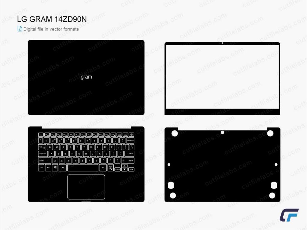 LG Gram 14ZD90N (2020) Cut File Template