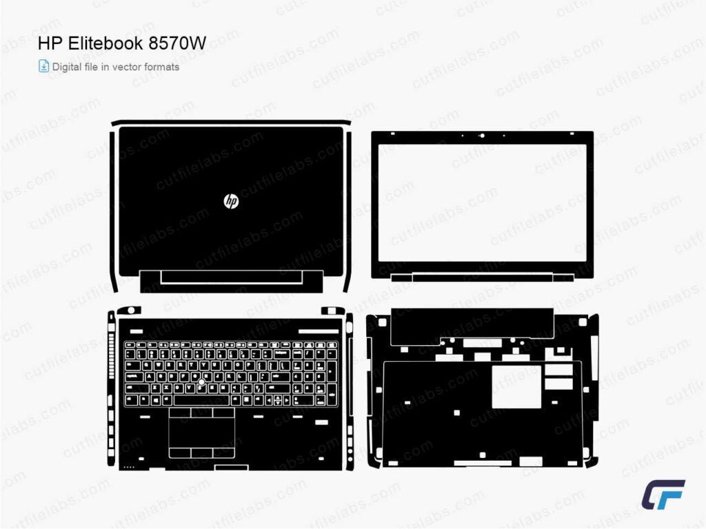 HP EliteBook 8570W (2016) Cut File Template