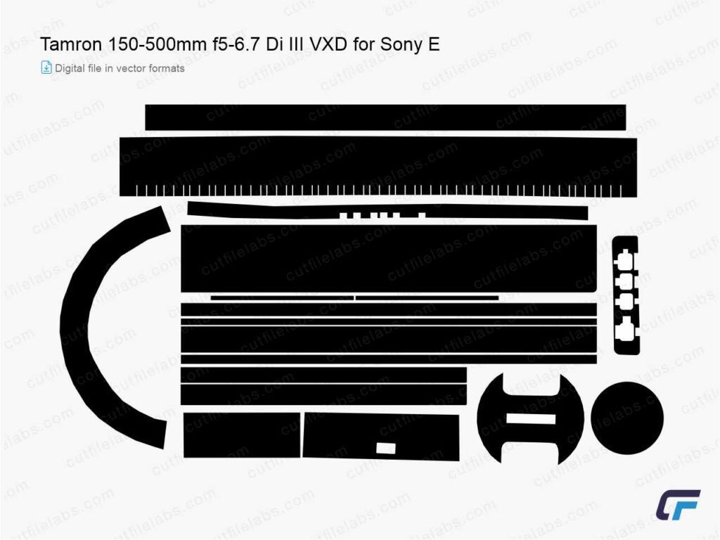 Tamron 150-500mm f5-6.7 Di III VXD for Sony E Cut File Template