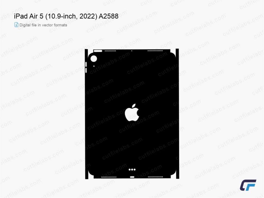 iPad Air 5 (10.9-inch, 2022) A2588 Cut File Template